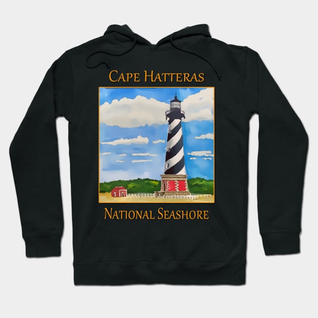 Lighthouse on Cape Hatteras National Seashore Hoodie by WelshDesigns